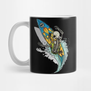 Skeleton ride shark halloween Mug